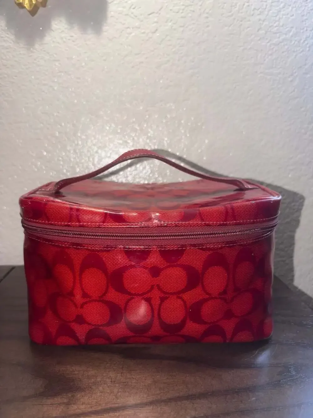 Coach Red Signature Cosmetic Case
